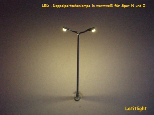 10 Stück LED-Peitschenlampe in warmweiss für Spur N und Z 