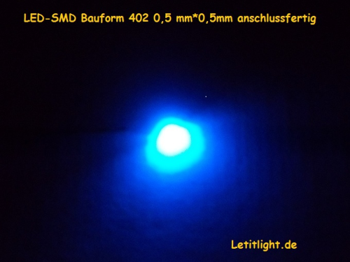 SMD LED 402 blau anschlussfertig mit Microkabel
