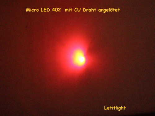 SMD LED 402 rot anschlussfertig mit Microkabel