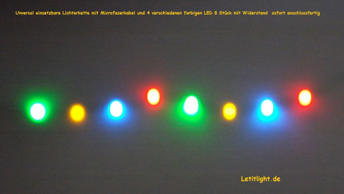 Mehrfarbige Lichterkette mit 8 LED