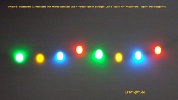 8 times fairy lights flashing LED, in 5 colors