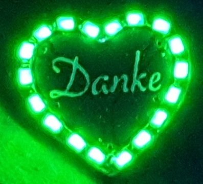 LED Deco Gingerbread Hearts vert Merci