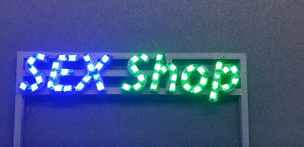 LED-Beschriftung-Spielwaren mehrfarbig SEX-Shop  Lauflicht